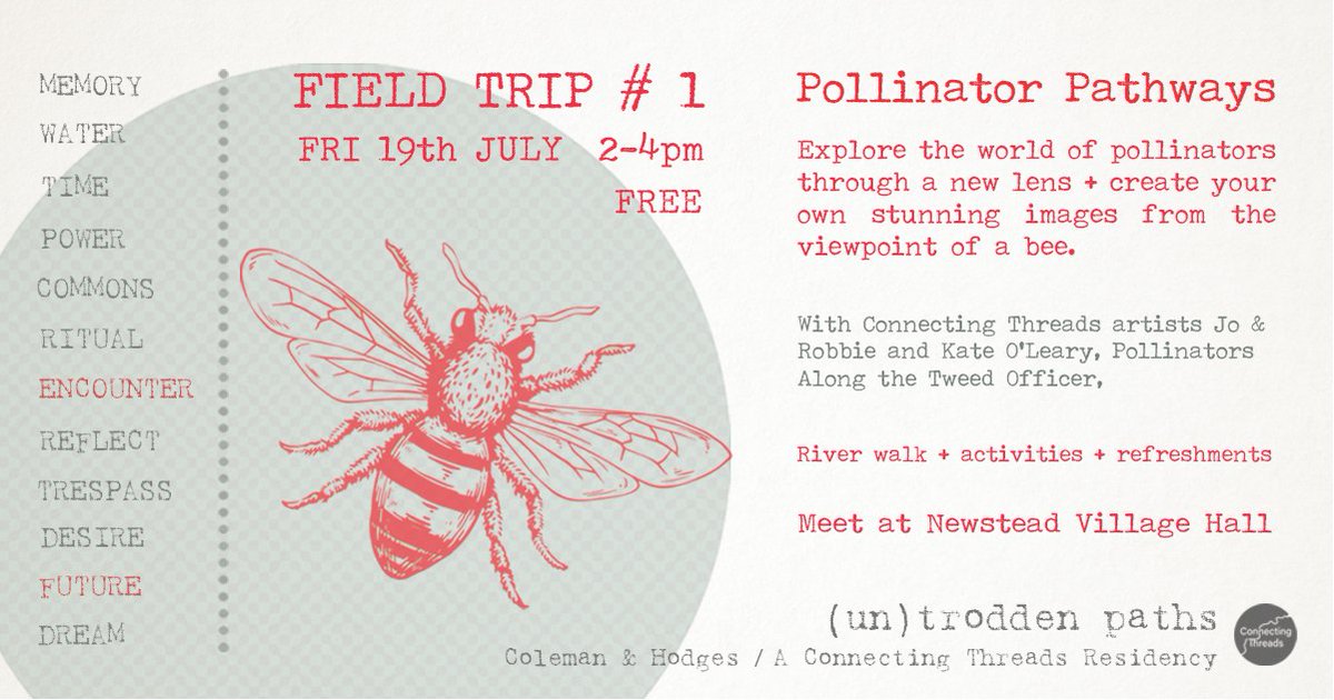 Buzz_dont_tweet's tweet photo. Join #BuglifeScotland, #PollinatorsAlongTheTweed Conservation Officer, Kate & #ConnectingThreads for an afternoon exploring the world of #pollinators.
ποΈ Friday 19 July
π 14:00-16:00
π Newstead Village Hall - Scottish Borders
Find out moreπ
https://t.co/gBaOpRKDPq
#PAtT https://t.co/GVbn9I7okW