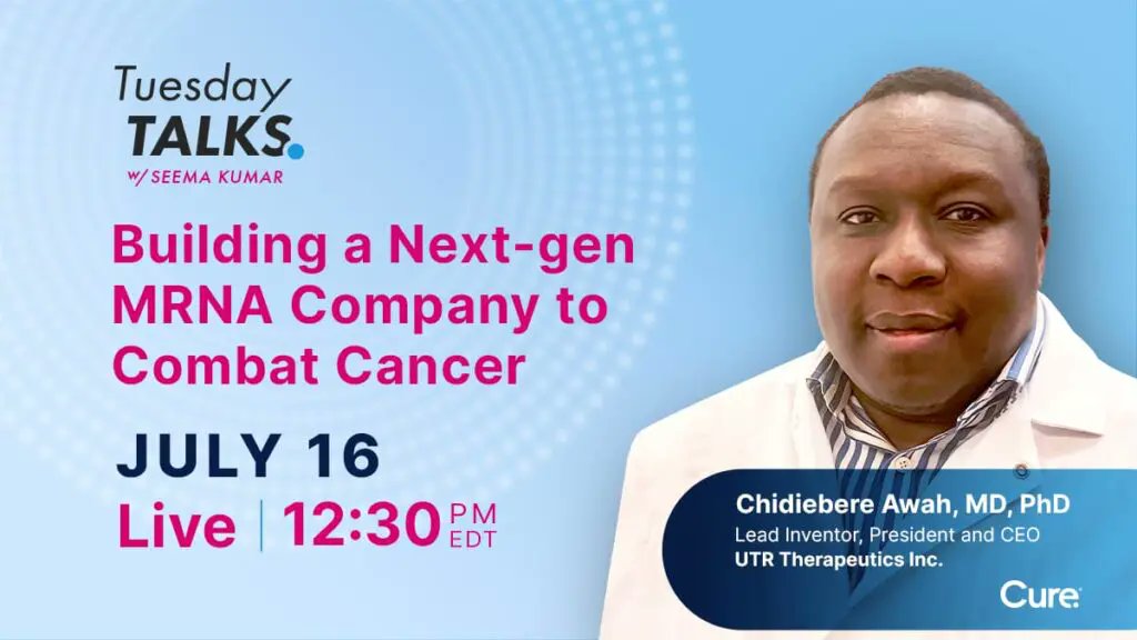 Cure will re-broadcast this interview, the Tuesday talks on Tuesday 16th July, 2024 at 12:30 PM ET. It will air it across Twitter <a href="/cure345/">We Will Cure</a>, on LinkedIn and on cure new website at wewillcure.com Cure. UTR Therapeutics Seema Kumar# Novel mRNA drugs.