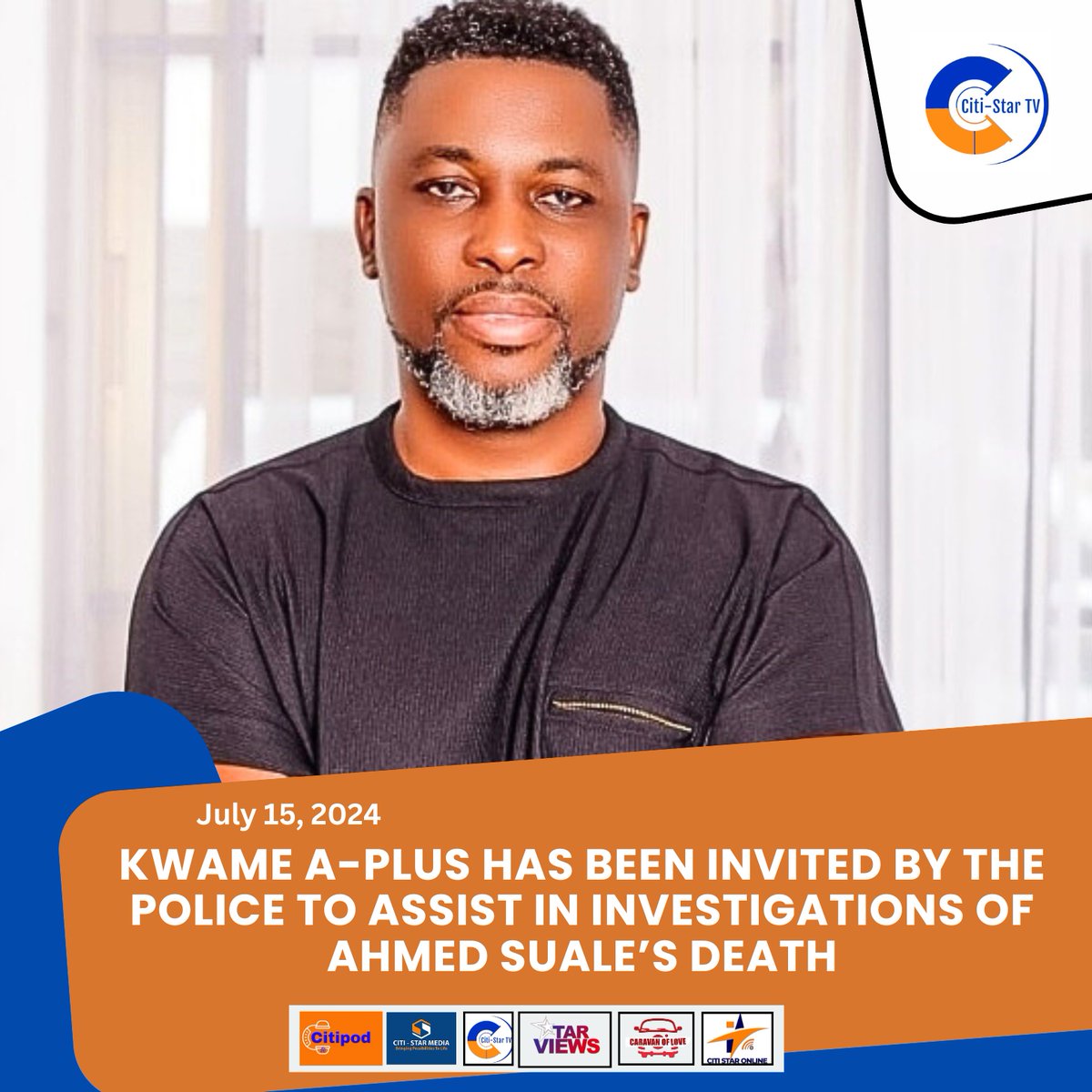 citistartv's tweet photo. Kwame A-Plus has been invited by the Ghana Police to assist in Investigations of Ahmed Suale's Murde
.
.
.
.
.
.
.
Kennedy Agyapong
Shatta Wale 
Afcon https://t.co/gdLld3rkSa