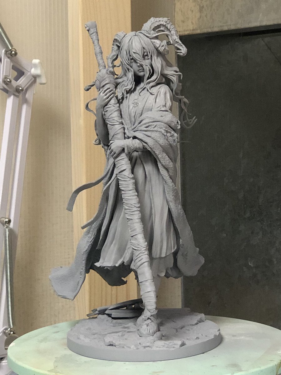 Masaki_hys3d's tweet photo. ワンフェス告知と謝罪です…！

5-14-09　@mushibuchi さんの卓にお邪魔させて頂きます
夏ワンフェスに向けて進めてた角娘ですが全体的に中途半端な出来になってしまいそんなモノを販売はしたくない、と思い今回は展示にさせていただこうと思います
本当に申し訳ありません…🥺

#WF2024S #WF2024夏 https://t.co/9ThKVZLGTT