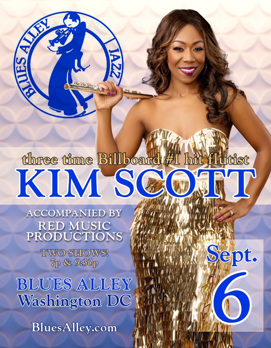 kscottflute's tweet photo. Blues Alley, I’m coming back your way! Everyone, meet me on Sept. 6th in DC for two shows!! Can’t wait! Tix at https://t.co/pHs1s1tKqG! https://t.co/85PAZSseJV
