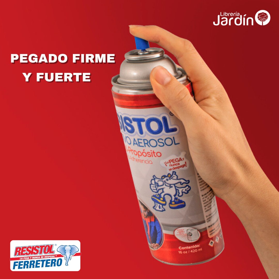 🤩Nuestro adhesivo en  aerosol #Resistol  resiste temperaturas extremas y humedad, asegurando un pegado fuerte y duradero 😄