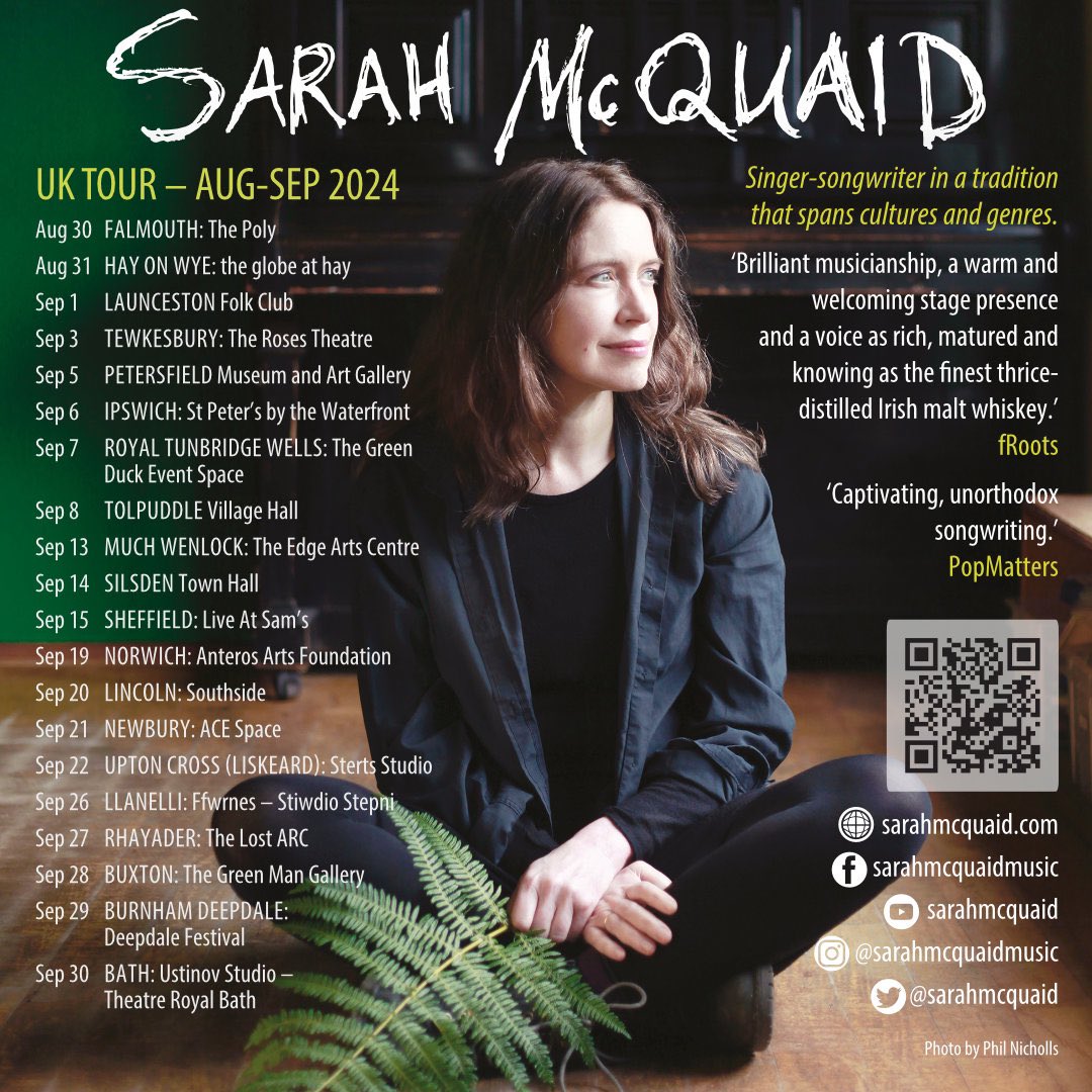 sarahmcquaid's tweet photo. Looking forward to my autumn UK and USA tour! Retweets hugely appreciated, and please book in advance if you can. See https://t.co/RhQQizHBy1 for newsletter signup and info for all shows. Thank you so much! #concert #livemusic #keepmusiclive #whatson #events -> https://t.co/SBJXmUh9CO