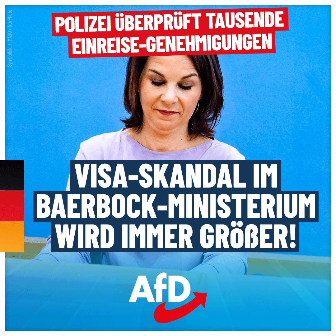 Polizei prüft Tausende Einreise-Genehmigungen: #Visa-Skandal im #Baerbock-Ministerium immer größer!

Und wieder versinkt ein #Ampel-Ministerium immer tiefer im Sumpf der Skandale: Die Visa-Affäre im Außenministerium von Annalena Baerbock (#Grüne) wird immer größer! Inzwischen