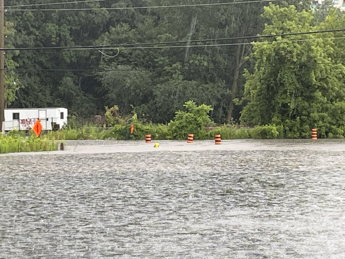 swo_transit's tweet photo. Mud Creek flooding, London ON https://t.co/qe3ILMoIO1