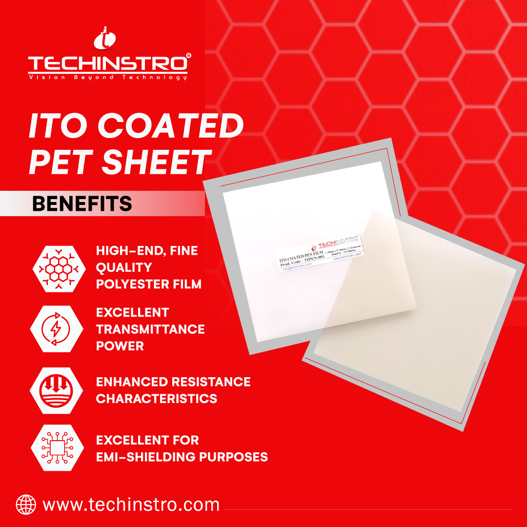 techinstro's tweet photo. Techinstro's ITO Coated PET Sheets! Elevate your tech projects with our high-quality ITO solutions. #Techinstro #ITOPETSheet #InnovativeTechnology #HighTransparency #SuperiorConductivity https://t.co/yj6ojs0idy