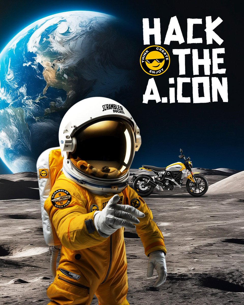 Don’t forget to share your unique creations with the hashtag #ScramblerHackTheaIcon
hacktheicon.scramblerducati.com

#ScramblerAI