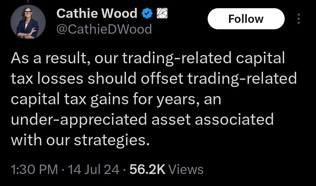 Since February 2021, Cathie Wood's $ARKK fund is down almost a shocking -70%

In a recently deleted tweet, Cathie attempted to soften the blow with a half glass full statement that was met with harsh criticism