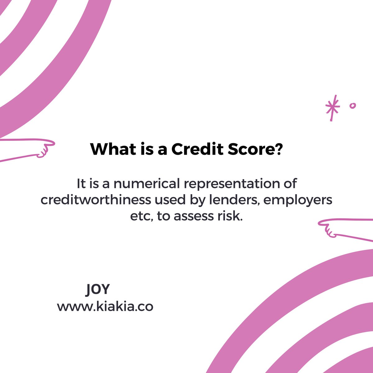 kiakia_co's tweet photo. Ever wondered how credit scores work? Learn how your credit score is calculated, what factors affect it, and how to improve it to unlock better loan rates.
#kiakiamonday #creditscore #financialliteracy #moneyarticle https://t.co/GyccX7LJl0