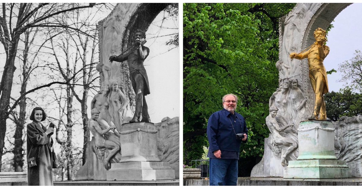 RandyShanofsky's tweet image. Actress #AlidaValli, who played #AnnaSchmidt in the 1949 film #TheThirdMan visits the #JohannStrauss monument in #Stadtpark in #Vienna, #Austria.