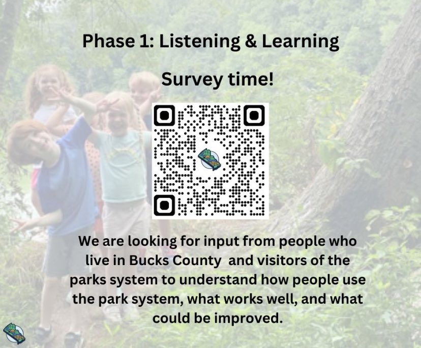 📣ANNOUNCEMENT 📣 
The Department of Parks and Recreation Comprehensive Recreation, Parks and Open Space project has begun! We have ✌️asks - 1) Take the survey, your opinion is important to us 2) Share this post  #buckscountyparkplan #buckscountyparksandrecreation