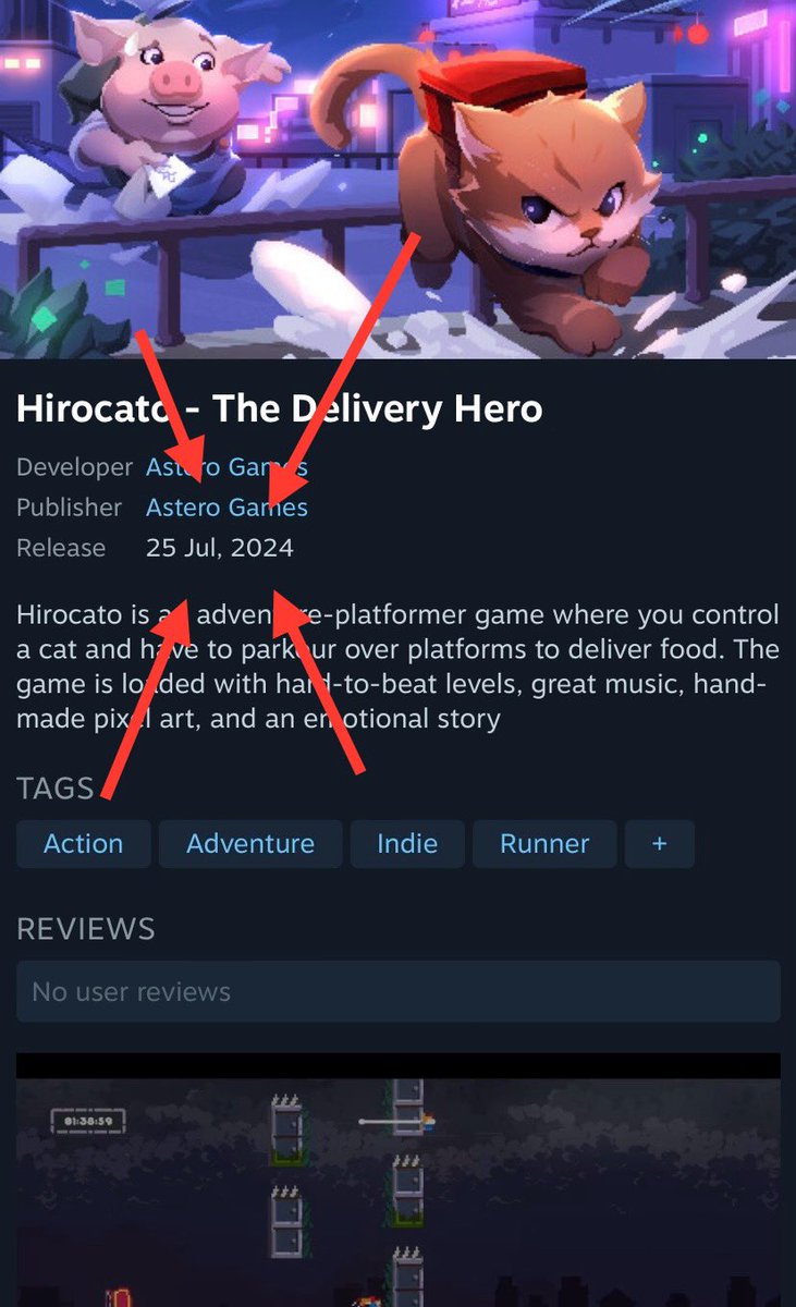 Hey I’m Gabriel! 
And the Cat Parkour game I’ve been working on for 1 year and a half releases on July 25th and I would love if you can help me reach its target audience 🤞❤️

🐱⚡️
store.steampowered.com/app/2445060/?u…