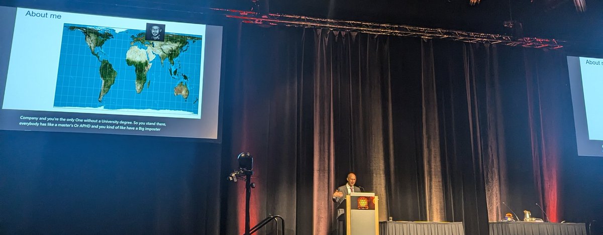 DMHanke's tweet photo. Inspiring to see what can be achieved without a straight-forward CV. Thank you for this talk @thesteinegger. I'm glad to be here at #ISMB2024 https://t.co/zVL0ZbCxhV