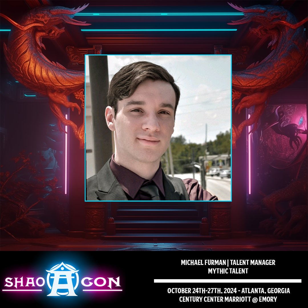 shaoconatl's tweet photo. Michael Furman, Talent Manager at Mythic Talent, joins the Champion roster at #ShaoCon! Get ready to take your content creation game to the next level! https://t.co/0ktudJbPnz