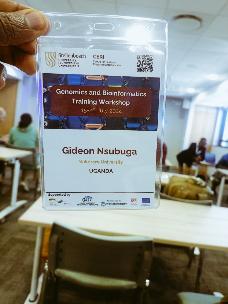 Gideon Nsubuga (גדעון) (@gideonnsubuga) on Twitter photo Proud to represent Uganda in the Genomics fellowship at #CERI in South Africa! I am one of the 27 fellows from 19 African countries attending this fellowship out of over 4500 applicants!
#CapacityBuilding #Bioinformatics
#Genomics
#Africa
#Science
<a href="/CERI_news/">Centre for Epidemic Response & Innovation (CERI)</a> Proud to represent Uganda in the Genomics fellowship at #CERI in South Africa! I am one of the 27 fellows from 19 African countries attending this fellowship out of over 4500 applicants!
#CapacityBuilding #Bioinformatics
#Genomics
#Africa
#Science
<a href="/CERI_news/">Centre for Epidemic Response & Innovation (CERI)</a>