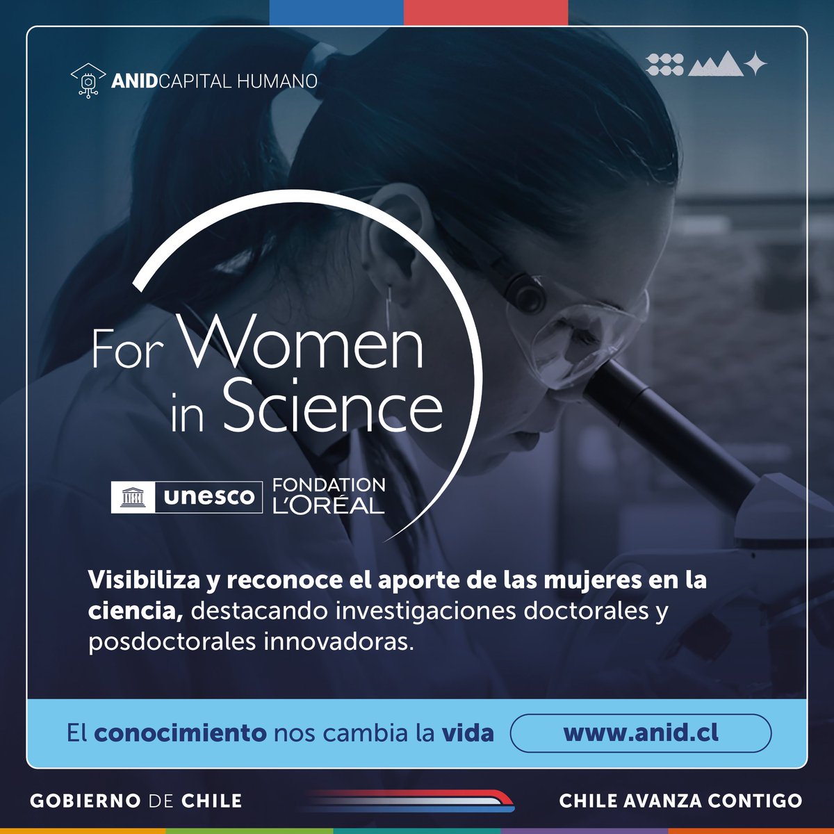 ¡Atención investigadoras! 👩‍🔬 Hasta el 31 de julio están abiertas las postulaciones en Anid.cl al premio #ForWomenInScience2024 de <a href="/lorealchile/">L'Oréal Chile</a> y <a href="/UNESCOSantiago/">UNESCO Santiago</a>.  Postula para visibilizar e inspirar a más #CientíficasdeExcelencia en anid.cl/concursos/prem…