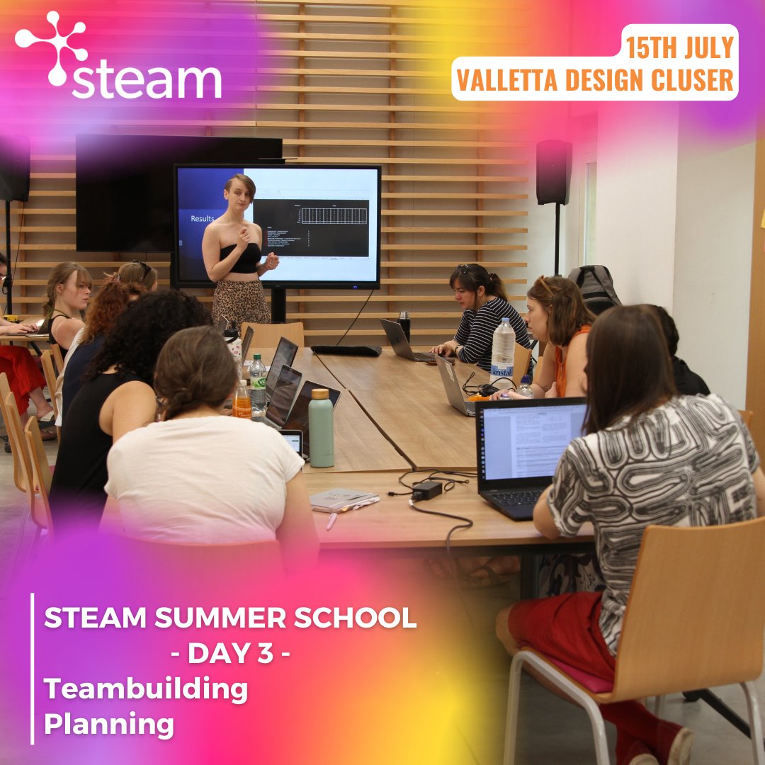 steam_school's tweet photo. Continuing the excitement on Day 3 of STEAM Summer School!🌟
Started with engaging teambuilding &amp; planning workshops, followed by a refreshing swim during lunch.🏊
Ready to dive back into developing STEAM event!🚀
Can't wait for tomorrow!
#STEAMEducation #Teamwork #CreativeMinds https://t.co/6Hyu8q2fzI