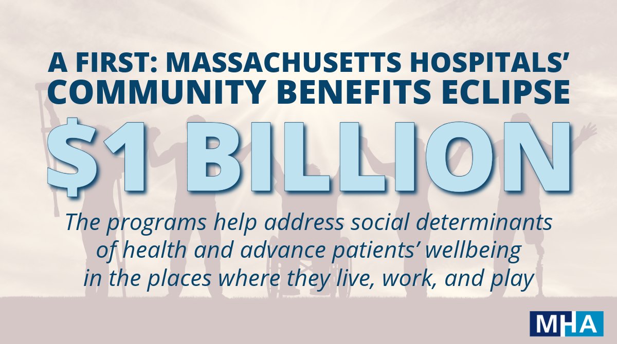 MAHealthHosp's tweet image. NEW: For the first time, Massachusetts hospitals’ community benefits investments topped $1 billion over the course of a single fiscal year. 

These programs address crucial health needs for people at the places where they live, work, and play: shorturl.at/QKXQI