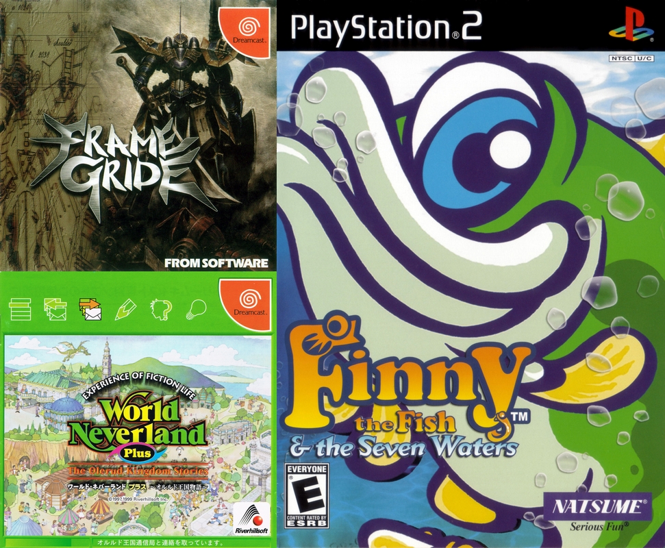 segaretrobr's tweet photo. Hoje, 15/07, é aniversário de 25 anos de Frame Gride e World Neverland Plus (Dreamcast, 1999), e 20 anos de Finny the Fish & the Seven Waters (PS2, 2004, publicado pela Natsume, mas desenvolvido pela SEGA)!
#framegride #worldneverlandplus #finnythefish #dreamcast #sega #retro https://t.co/6EMYSgj6zJ