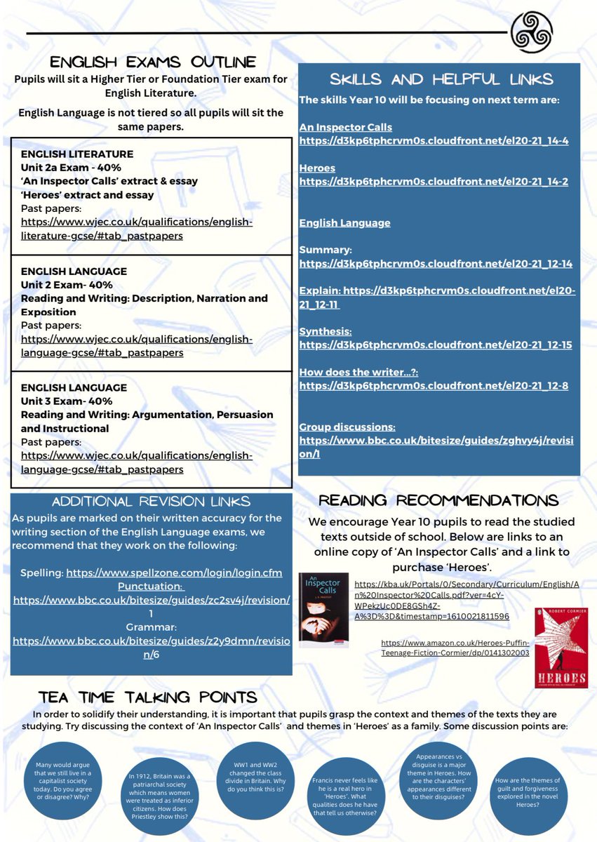 The year ten summer term newsletter has been sent to pupils, parents and guardians this afternoon! Hope it is useful for you all! 📰📒📝 <a href="/IslwynHigh/">Islwyn High School</a> <a href="/MrsMorganIHS/">Mrs Morgan</a> <a href="/MrsWilliamsIHS/">Mrs Williams</a> <a href="/misspooleihs/">Miss Poole</a>