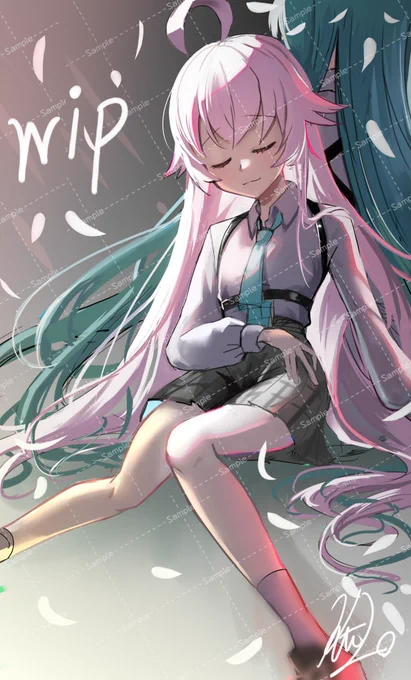 ホシノ先輩と……な色ラフ完成して上げられるのは神域イラストが終わった後かな～#ブルアカ 