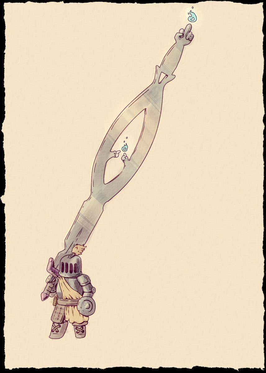 ObeseOcelot's tweet photo. I think I put in a part time jobs worth of time into Elden Ring this past month. I noticed most characters looked like this.

#eldenring #sword #illustrator #knight #swordandboard https://t.co/uangXCENNk