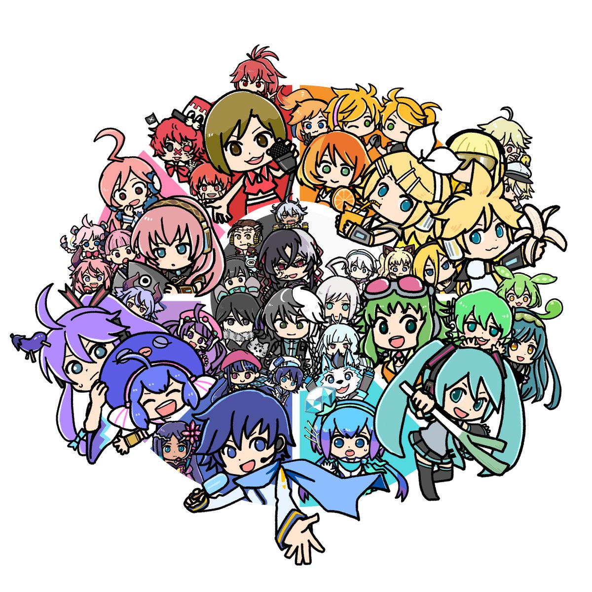 VOCALOID色相環チャレンジ！🎨

#colorwheelchallenge #色相環チャレンジ
タグつけるついでにヨイチ足した🍆

(ずんだもんは見逃してください)