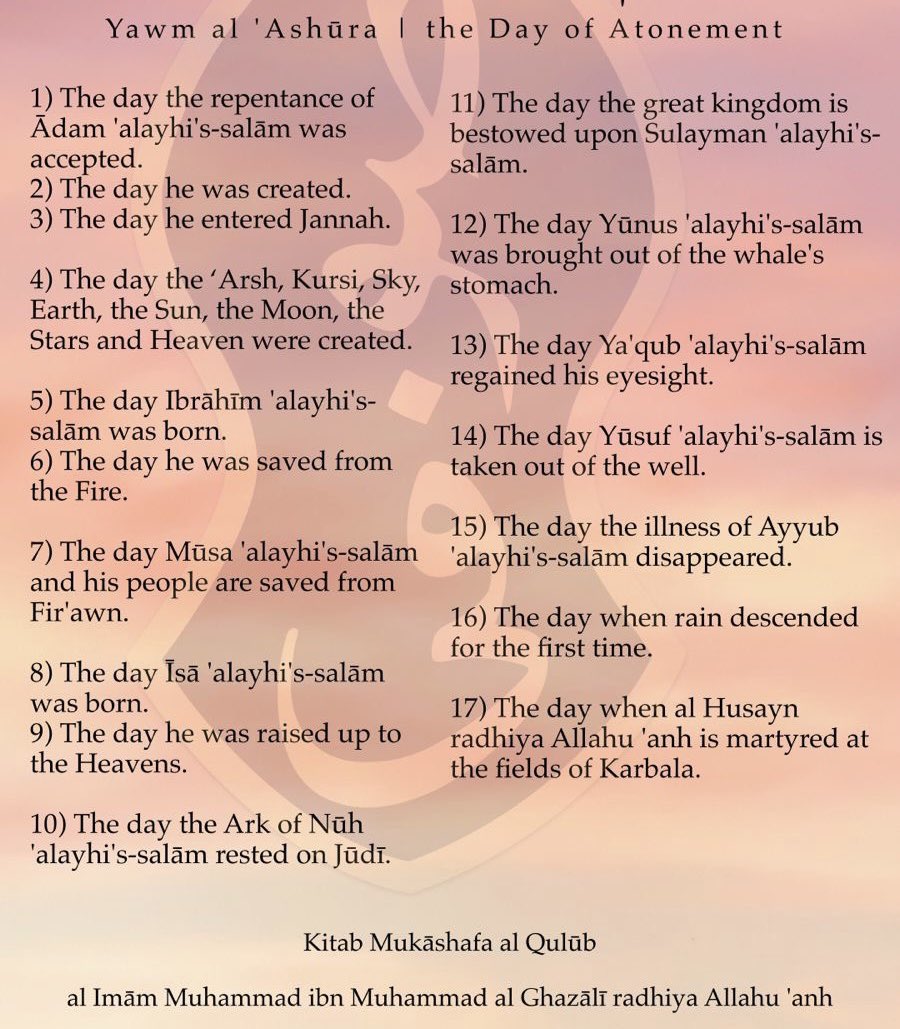 aiishadahir's tweet photo. For all Muslims, Historical events that took place on the day of Ashura https://t.co/qGdlXzocU2