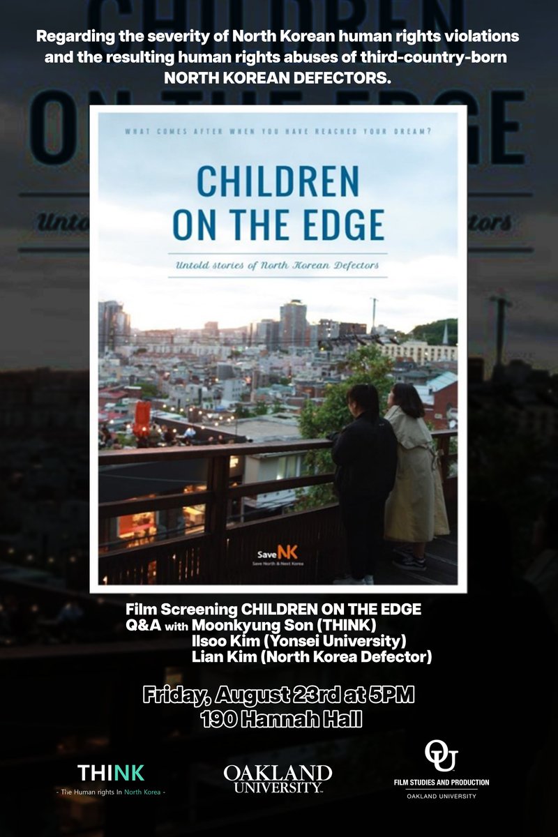 On Friday, August 23, join us for a special free film screening of CHILDREN ON THE EDGE, a documentary about the life of North Korean defectors, followed by a panel discussion with defectors and activists from non-profits working on human rights issues related to North Korea.