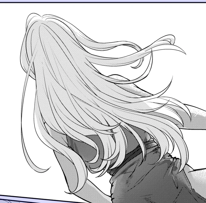 ロングヘアというかロングストローク描くの超苦手で死ぬほどキツかったこの作業 
