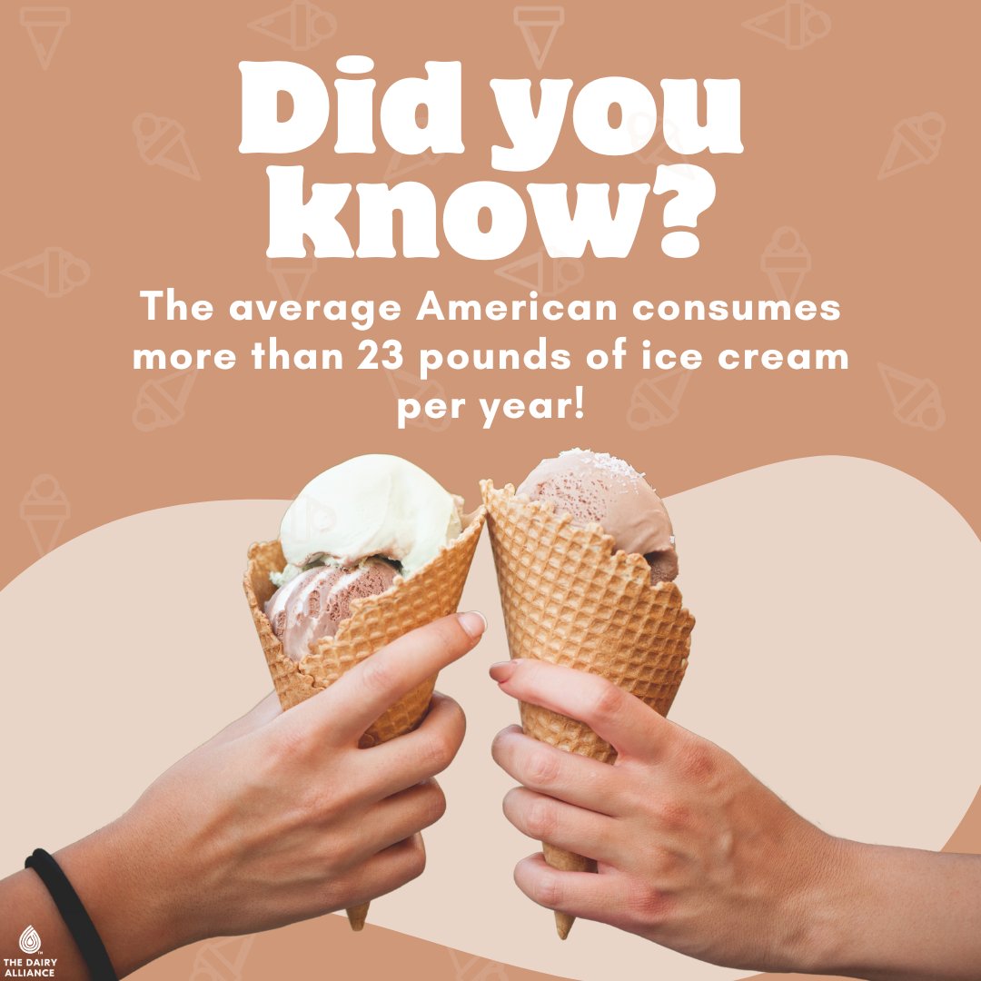 dairy_alliance's tweet photo. That's a lot of ice cream!๐ฆ Did you know this fun fact?
#NationalIceCreamMonth #Dairy #Dairylife #IceCreamFact #funfactfriday https://t.co/AmPgJ1ZGkI