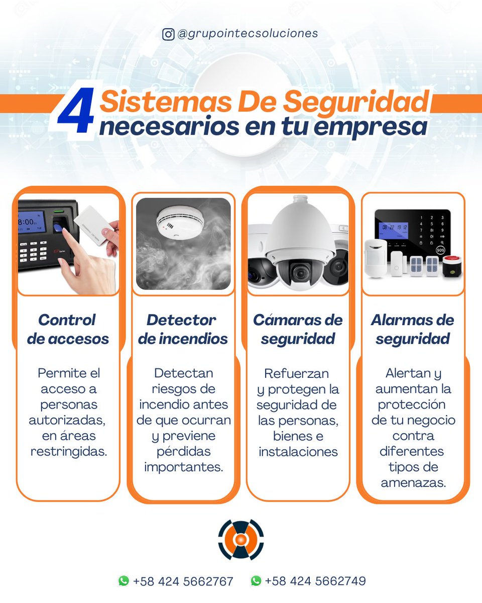 Para mejorar la seguridad en tu empresa y protegerla, estos son unos de los sistemas de seguridad que necesitas. Cada uno tiene diferentes ventajas y se adapta a las necesidades de cada negocio, por lo que es necesario consultar con un especialista para elegir la solución ideal.