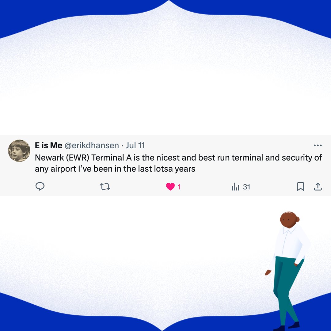 NewarkTerminalA's tweet photo. Sending you warm wishes for a wonderful week ahead, brimming with sunshine, exploration, and sheer delight, in appreciation of your kind comments about us! 💙🛫 #newarkterminala https://t.co/PI406AosVG