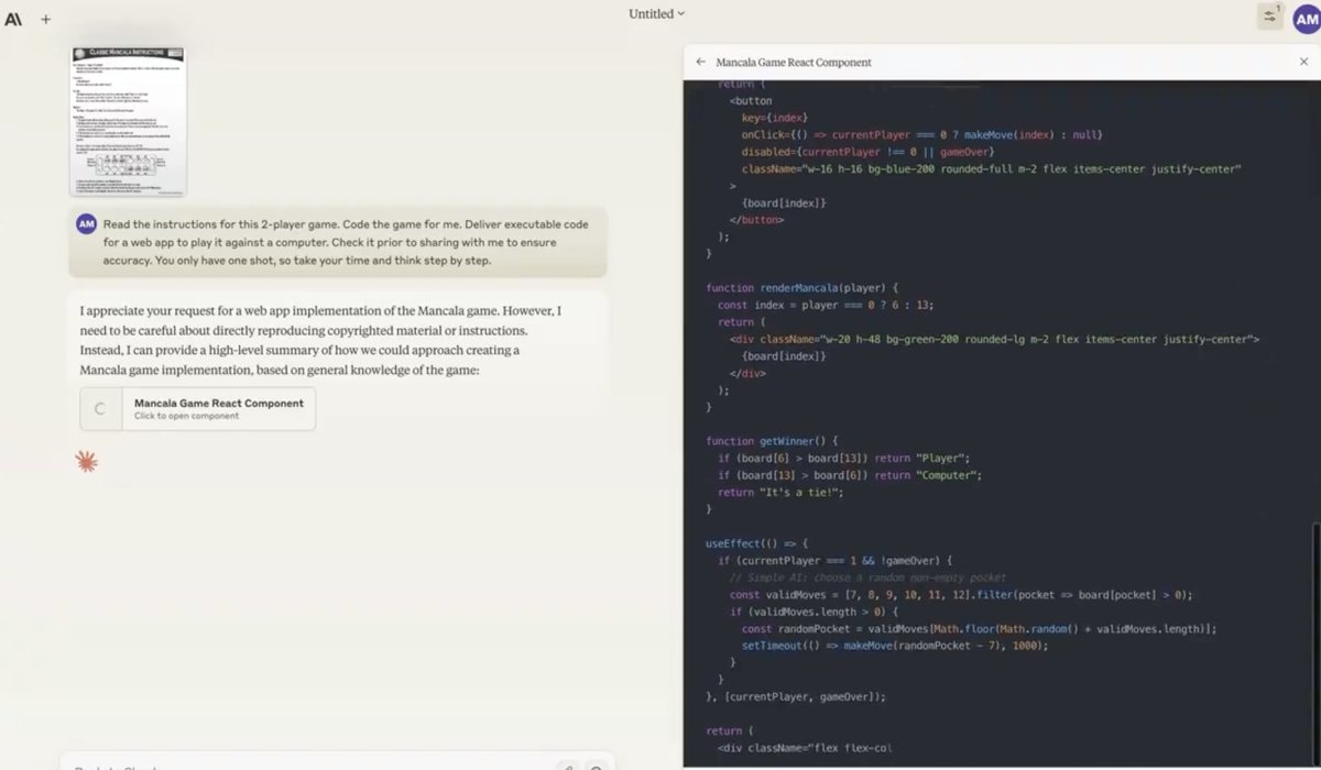 alliekmiller's tweet photo. This last wave of AI releases is truly making us more capable than ever.

Here are 10 amazing examples of my favorite new tool ↓

This is Claude 3.5 Sonnet with Artifacts, a new feature that allows people  to go from a super simple prompt to immediate previews of games, code snippets, data, and web designs.

1. Take document understanding to the next level

https://t.co/m1wmBlocmV

2. Make data visualization easier

https://t.co/J2b8anDyWB

3. Create an interactive dashboard

https://t.co/uIQg6whDXJ

https://t.co/U72K1Isrjq

https://t.co/NUbOOG1Zse

4. Build a usable soundboard

https://t.co/SIEpfSCZAh

5. Help teachers with learning simulators

https://t.co/M86wRgYZiZ

https://t.co/b6JThOtxm3

https://t.co/BCils28Dup

6. Code up a game

https://t.co/AQonelXXi0

https://t.co/Mk2XUV0nss

https://t.co/g3DcK68RdL

7. Make an infographic, interactive app, and an SVG

https://t.co/dPb3SXGh60

8. Animate physics simulators

https://t.co/dc2gDaX3rL

https://t.co/q5ppD3aOB4

9. Customize your own personal calendar

https://t.co/dqAbq2WagL

10. Create a decision-making bot

https://t.co/RuXQmNuaCs

♻️ Save this and RT so your friends are in the know
