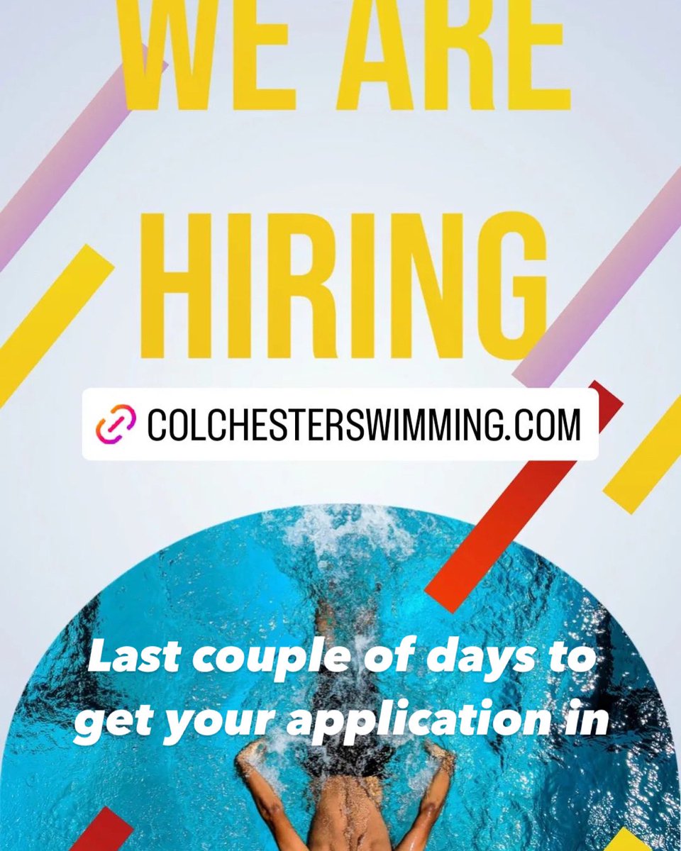 RKinjuryclinic's tweet image. Applications for a paid Head coach closes Wednesday 17th July at 5pm.
@Swim_England @SEEastRegion 

colchesterswimming.com/index.php/get-…