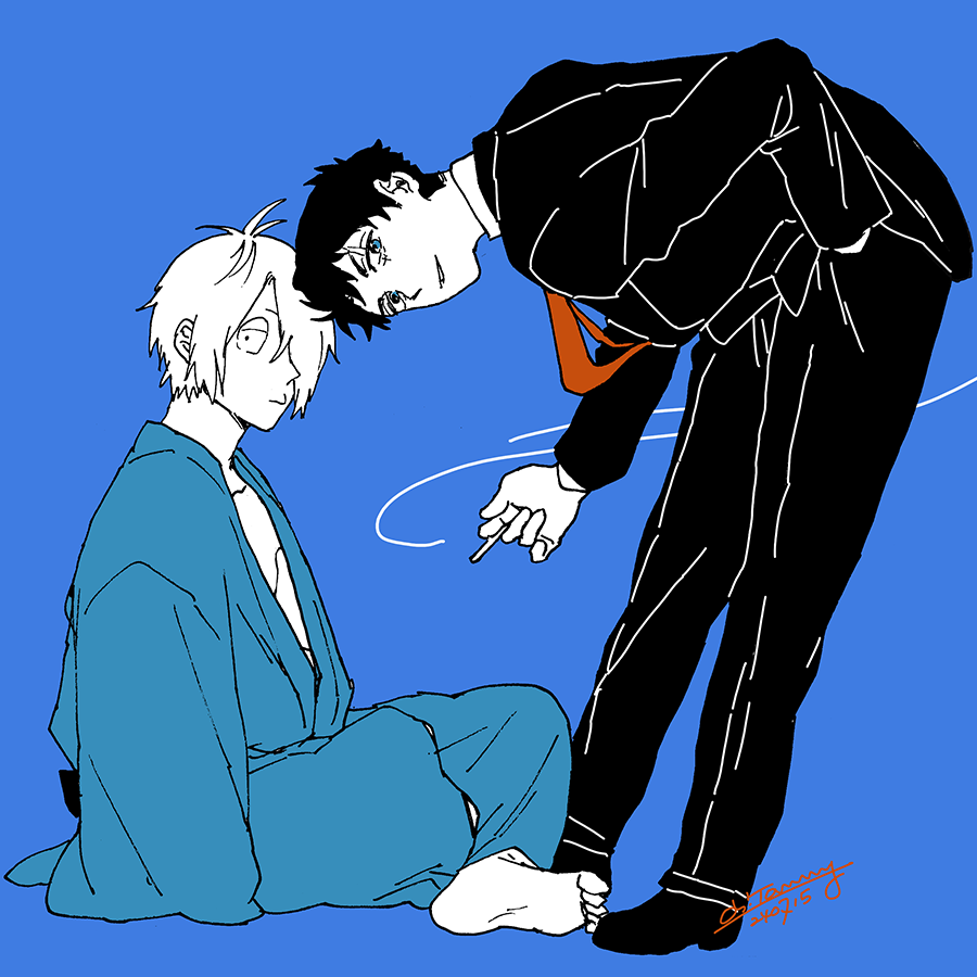「おすわり父水 」|おおとみのイラスト