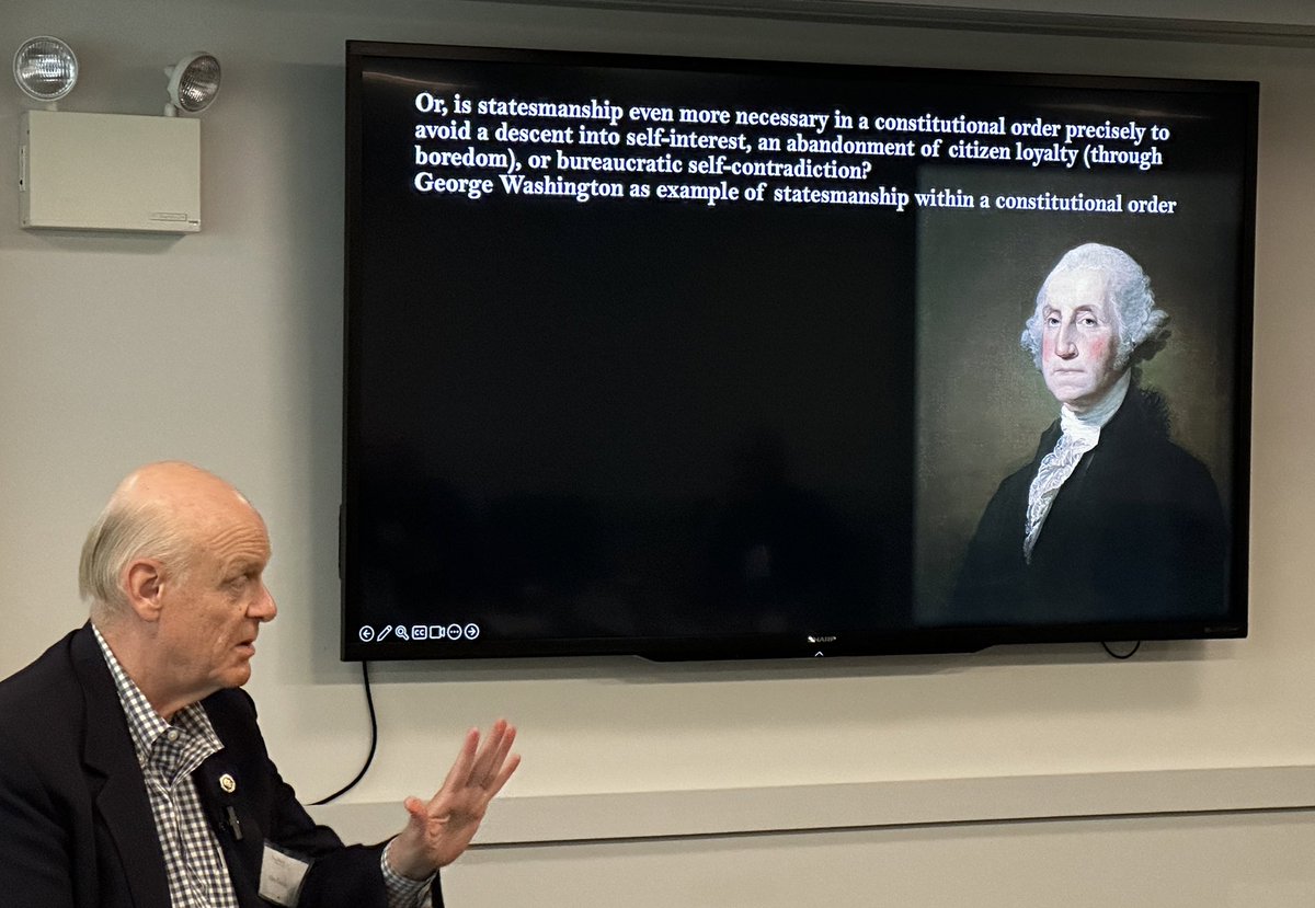 NHTOYMc's tweet photo. Fascinating and timely discussion of the office of President and the Constitution w/ Dr. Allen Guelzo at the @Gilder_Lehrman, @MadisonProgram, and @JackMillerCtr Statesmanship in American History Seminar. “The American President is only a constitutional officer…” #copiousnotes https://t.co/w7TiuubP1V