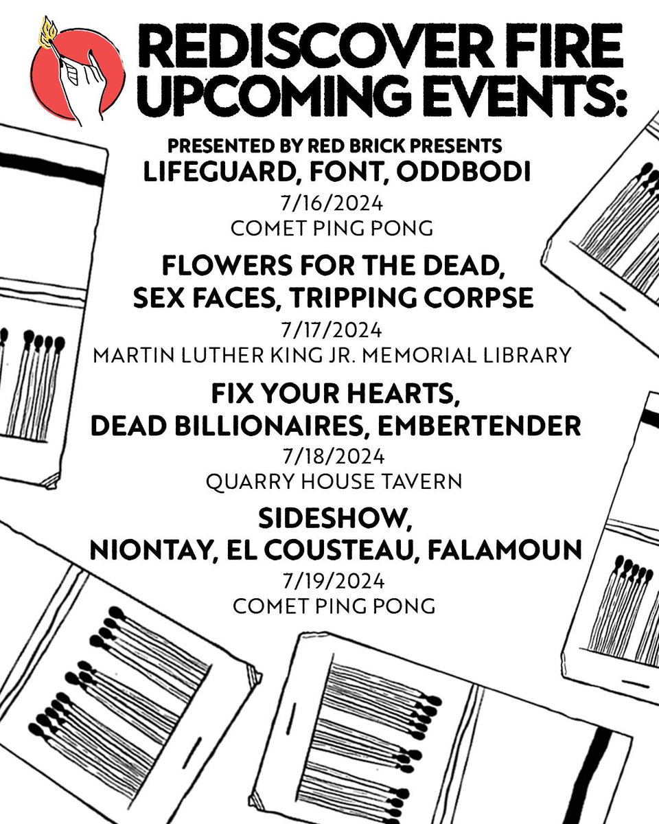 🔥THIS WEEK🔥
At <a href="/cometpingpong/">Comet Ping Pong</a>

7/16: <a href="/lifeguard_band/">Lifeguard</a>, Font, Oddbodi Presented by <a href="/redbrick_dc/">Red Brick Presents</a> 
7/19: Sideshow, Niontay, <a href="/ElCousteau/">Ismael</a>, @fali_cc

🎟: buff.ly/3TIrP0q