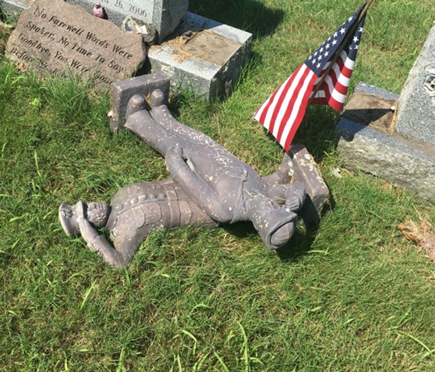 newsbell's tweet image. CEMETERY VANDALISM ARREST: A juvenile was arrested allegedly vandalizing the Holy Cross Cemetery in #Killingly on Sunday; and when police arrived, they discovered the suspect had taken a piece of jewelry from one of the grave sites. @Ct_State_Police responded to the cemetery…