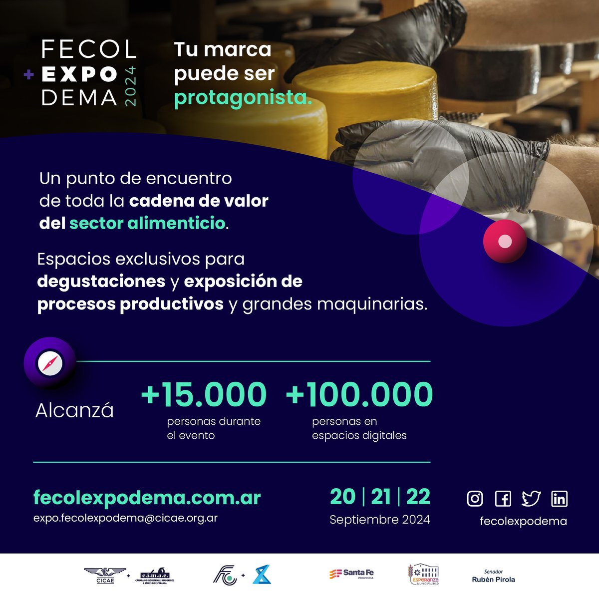 FECOLEXPODEMA's tweet photo. ¡No te pierdas #fecolexpodema2024 para los amantes del sector alimenticio! 🍽️ Degustaciones exclusivas y procesos innovadores que marcan la diferencia en la industria. 
20, 21 y 22 de septiembre.
https://t.co/EktT8yO9W8
#Gastronomía #Innovación #EventosAlimentarios https://t.co/yOfWiNgeiZ