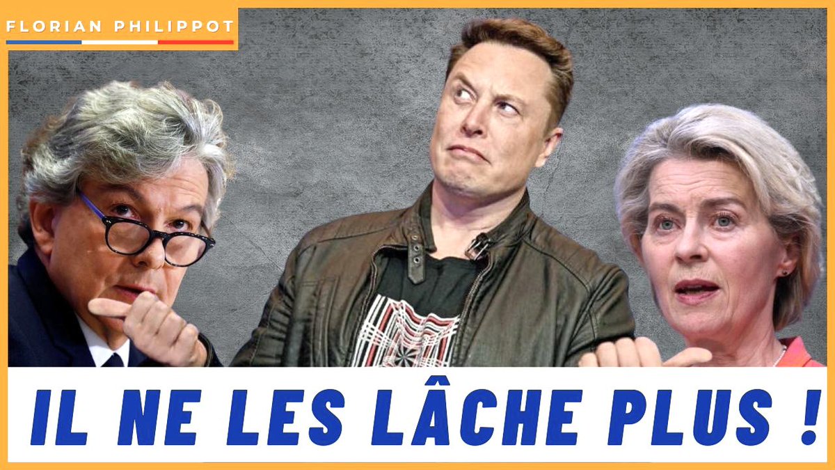 Il ne fallait pas le chercher !⤵️

Elon #Musk ne lâche plus l’UE, et notamment #Ursula Von der Leyen et Thierry #Breton !

Il annonce un procès « public » concernant « l’accord secret et illégal » que la Commission européenne a proposé à X pour accroître la censure !

Dans le