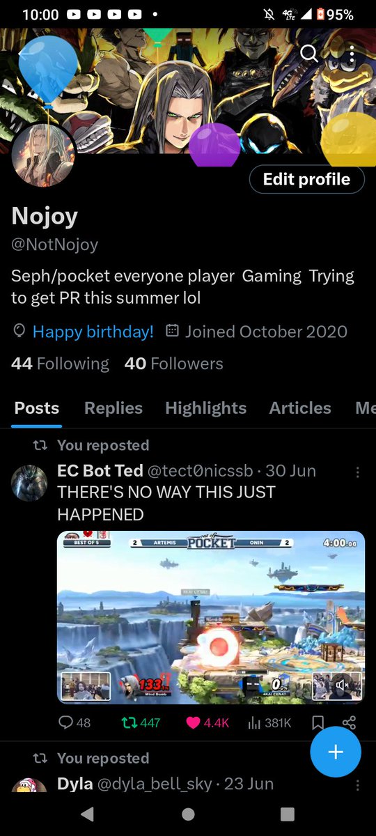 NotNojoy's tweet photo. Oh bday gaming https://t.co/CUvwJTHAGr