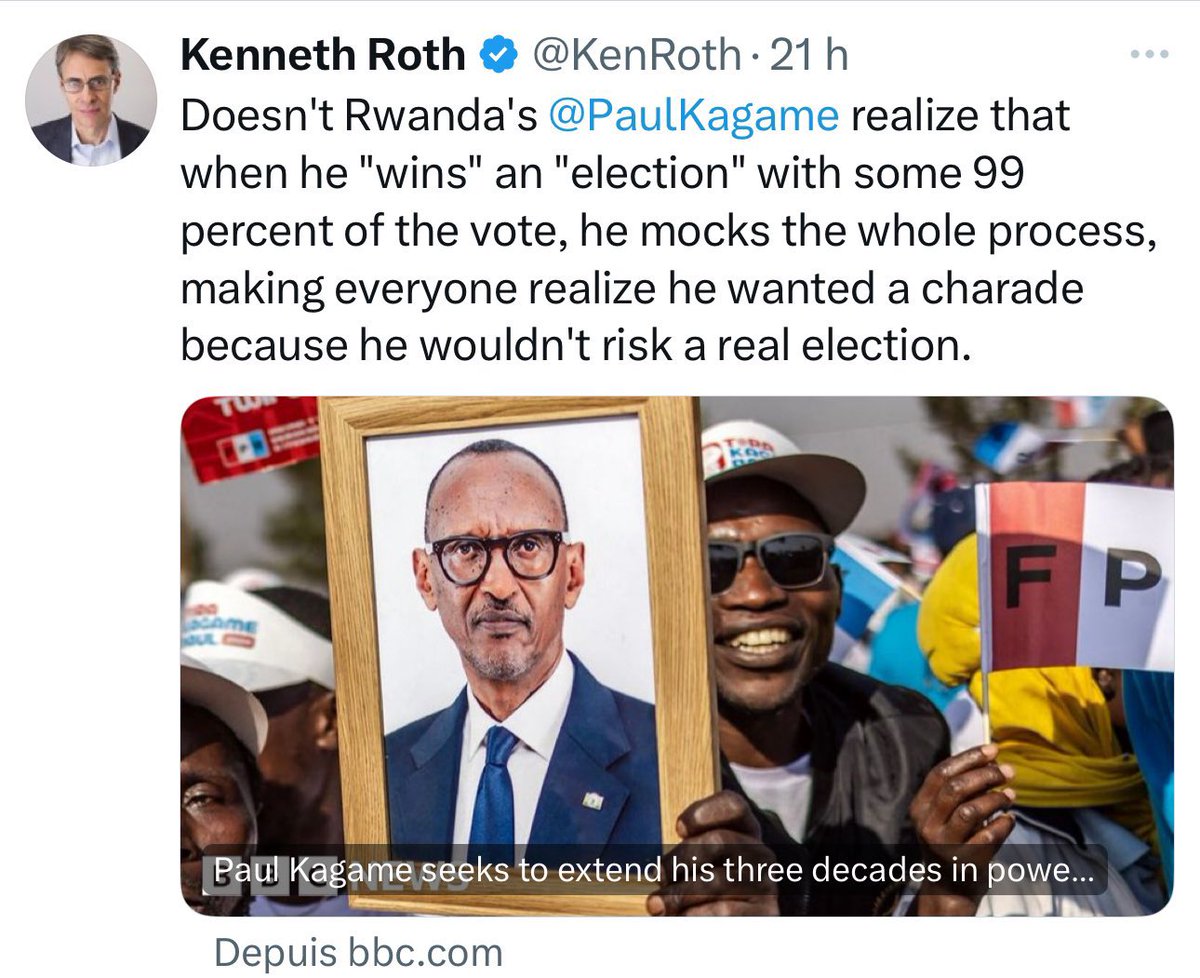 What process, whose process? People like Ken Roth need to get over the fact that they can never teach us how to live. Ever. Rwanda belongs to Rwandans. There’s a process in Ken’s country that needs serious attention - maybe focus on that?