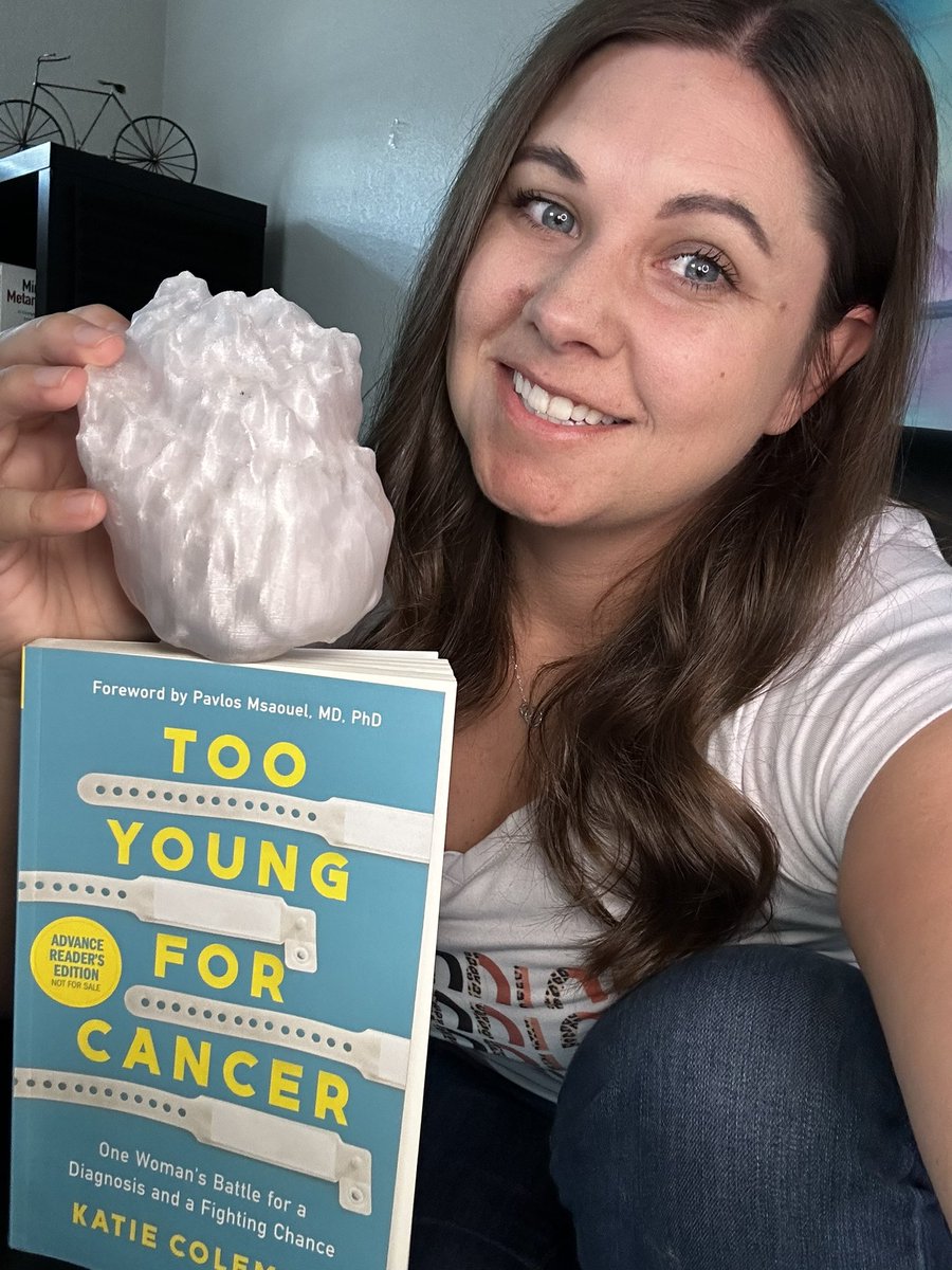 kaydaustin's tweet photo. Why yes, gigantic tumor, this book is about you. 

TOO YOUNG FOR CANCER pre-orders from Barnes &amp; Noble are 25% off through 7/17. Pre-orders within this window help them determine how many copies to stock in store. 

(Stage IV kidney cancer; 3D printed model is the primary tumor) https://t.co/BmVhgFbMws