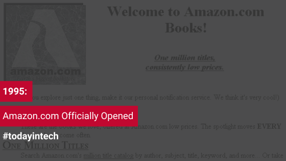 netterrain's tweet image. #OnThisDayInTech, 1995: @amazon launched! From selling books to transforming #ecommerce and logistics to @blueorigin  reaching outer space, it&apos;s safe to say the then-humble storefront has come a long way. 📚💻 #AmazonHistory #TechHistory #Amazon @VersionMuseum