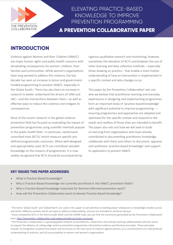 Prevent_Collab's tweet photo. Practice-based knowledge enables a more holistic understanding of how violence prevention efforts affect change in a specific context and has significant potential to improve programming across the field. Read more 👉🏾https://t.co/RmggnfGrHI
#ProgrammingWell https://t.co/BlWV53TbWH