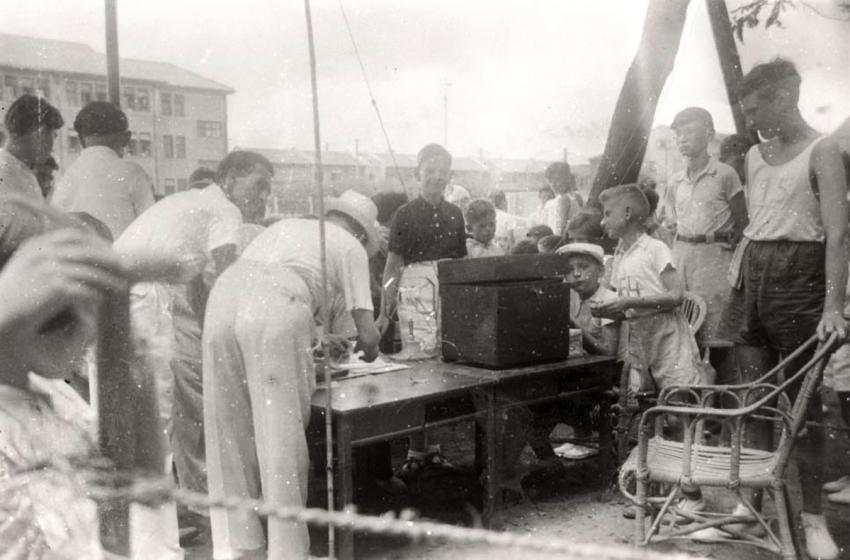 Moment in History: Pictured ~ Students in a School of the Shanghai Jewish Youth Association Learning to Build Radios, July 1940. • A port city in China occupied by Japan from 1937, Shanghai was a haven for Jewish refugees during World War II. Click ALT to learn more
