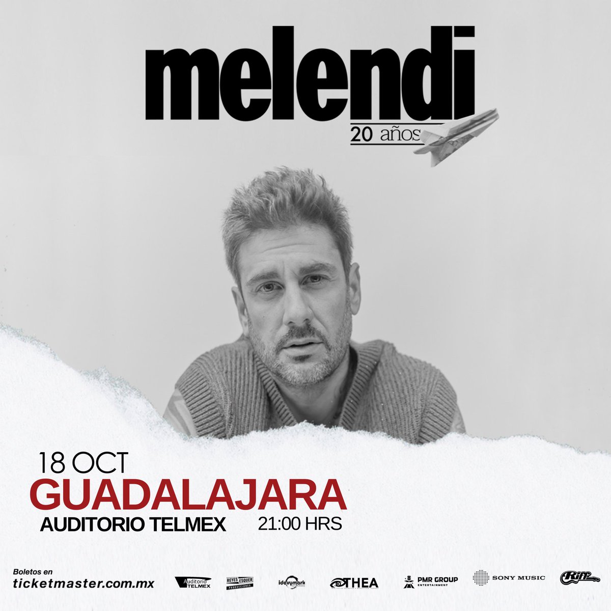 ¡MELENDI REGRESA A GUADALAJARA! 😱

El poeta español regresa al escenario del Auditorio TELMEX con su gira #20Años 🤩

📅 18 Octubre | 🕘 21:00 hrs

🎫 Venta a partir del 16 de Julio a las 12:00 hrs en Ticketmaster y taquilla del Auditorio TELMEX sin cargo por servicio.