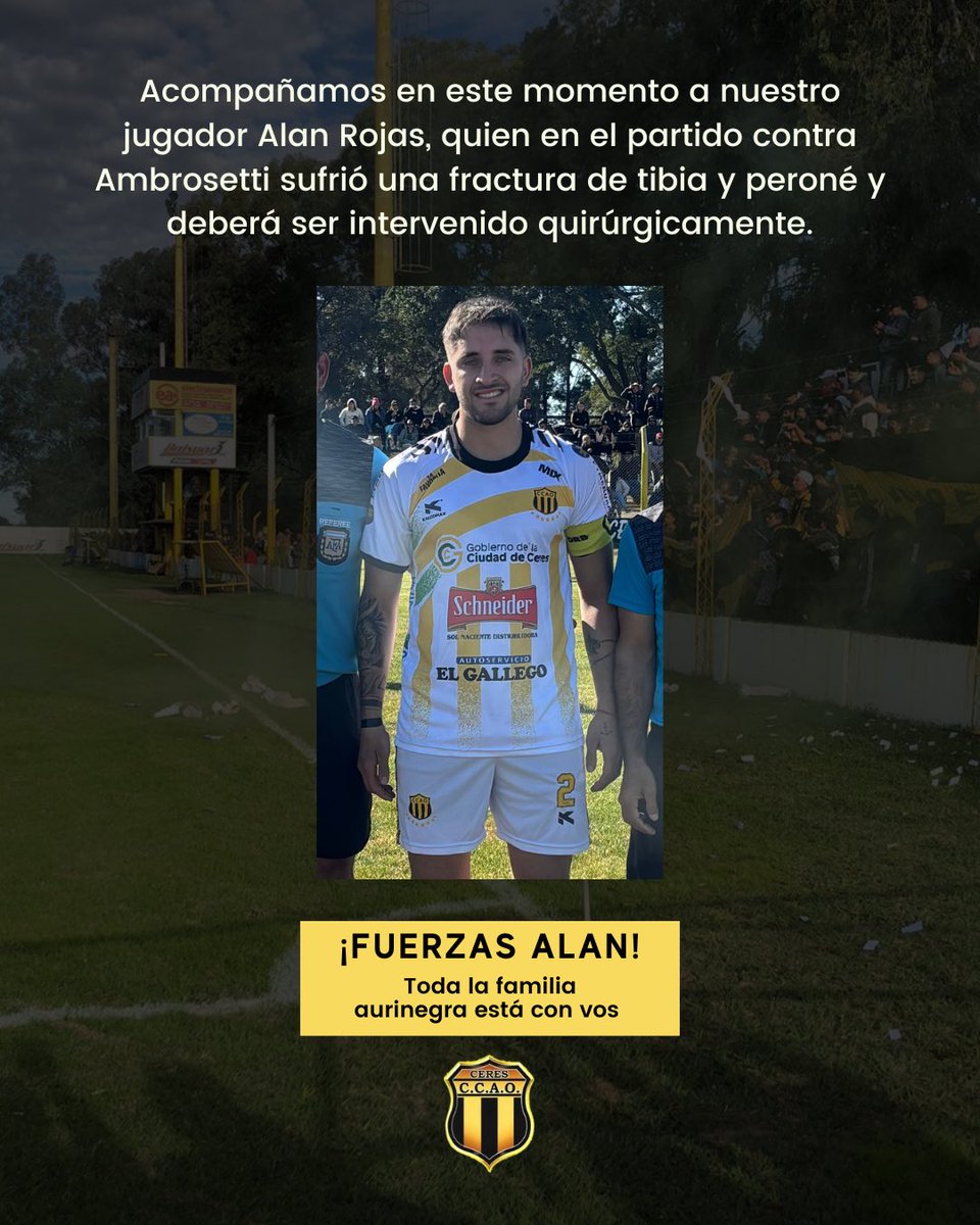 Nuestro eterno y gran jugador.. Vamos Alan! 
Todos estamos con vos 🙌🏻🖤💛