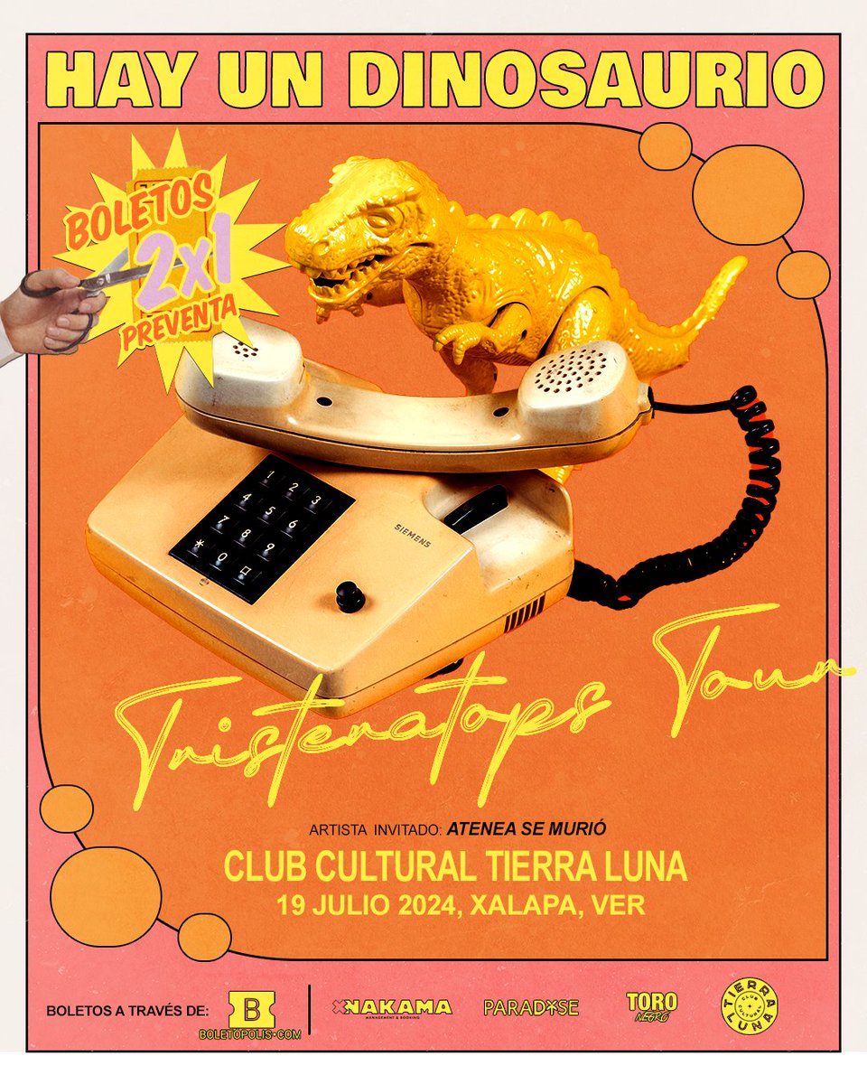 ¡Atención ✨! A partir de hoy y hasta este 𝗷𝘂𝗲𝘃𝗲𝘀 𝟭𝟴 𝗱𝗲 𝗷𝘂𝗹𝗶𝗼 podrás conseguir tus boletos para <a href="/hayundinosaurio/">Hay Un Dinosaurio</a> al 2x1. Recuerda que tenemos una cita en <a href="/TierraLuna_/">TierraLuna</a> 

Boletos 👉: blt.mx/nm7. ¡Nos vemos 🌞!